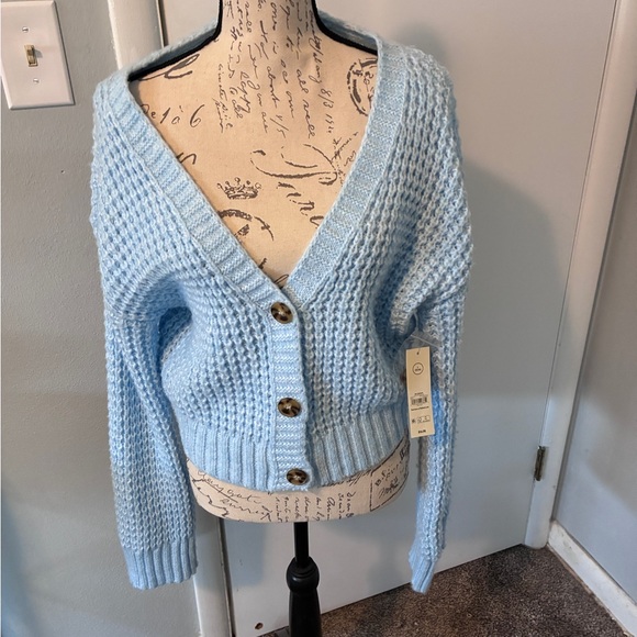 No Boundaries Sweaters - (New)NO BOUNDARIES CARDIGAN CROPPED-LARGE